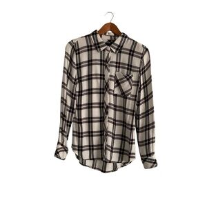 Rails Hunter Flannel Button Up Shirt XS White Marine Plaid Soft Heritage Classic